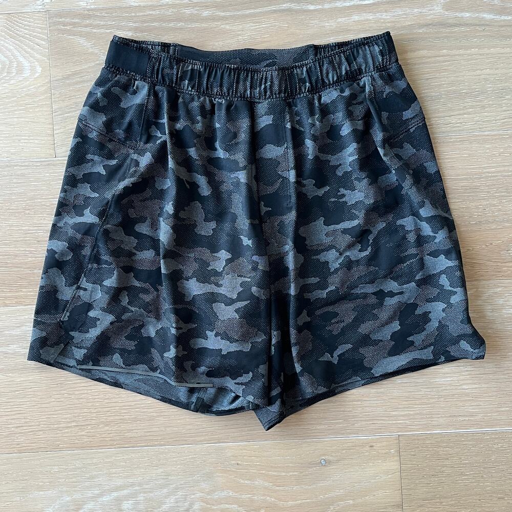 Lululemon Surge Shorts 6" Variegated Mesh Camo Black Lined
